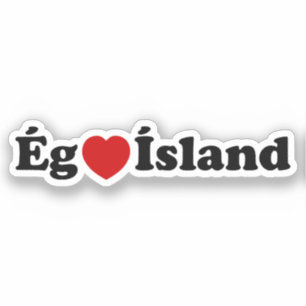Adesivo I Heart (Love) Islândia [Ég Elska Ísland] Islandês