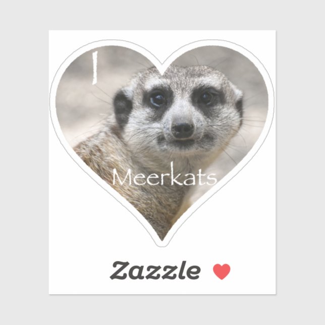 Adesivo I Heart Meerkats (Folha)