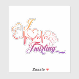 Adesivo I HEART Twirling 6X6 Decal