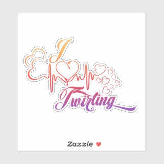 Adesivo I HEART Twirling 6X6 Decal