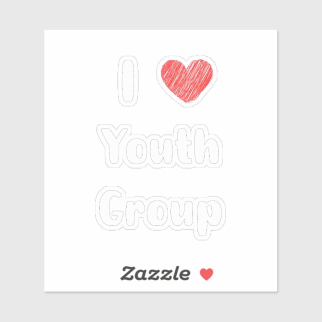 Adesivo I Heart Youth Group Custom-Cut Vinyl Sticker (Folha)