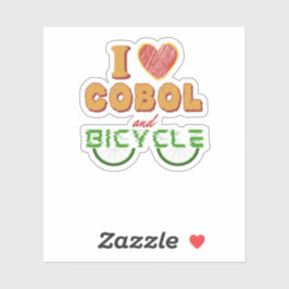 Adesivo I Love Cobol Programming and The Bicycle Sticker