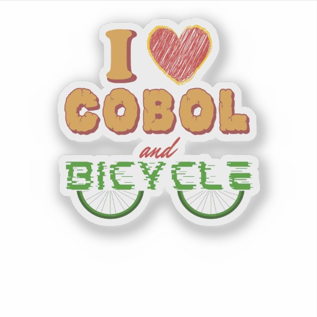 Adesivo I Love Cobol Programming and The Bicycle Sticker (Frente)