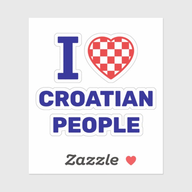 Adesivo I Love Croatian People (Folha)