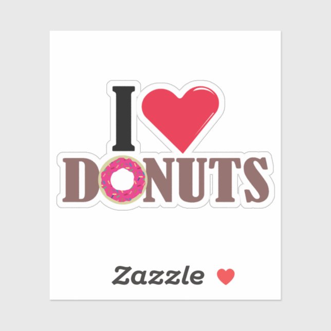Adesivo I love donut design (Folha)