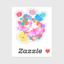 Adesivo I Love Flowers. Butterfly Dream