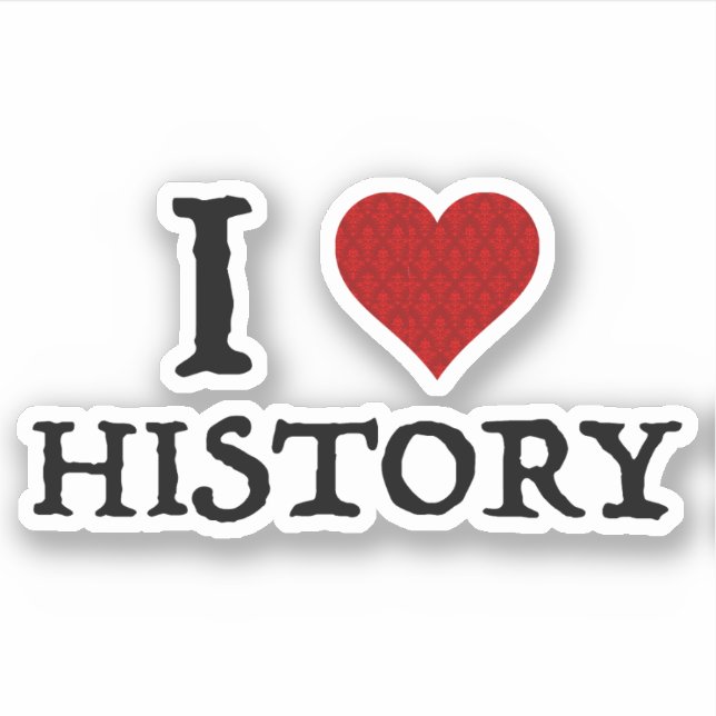 Adesivo I Love (Heart) History (Frente)