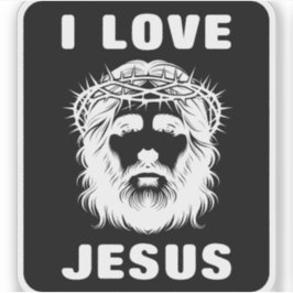 Adesivo I Love Jesus (branco)