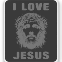 Adesivo I Love Jesus (cinza)