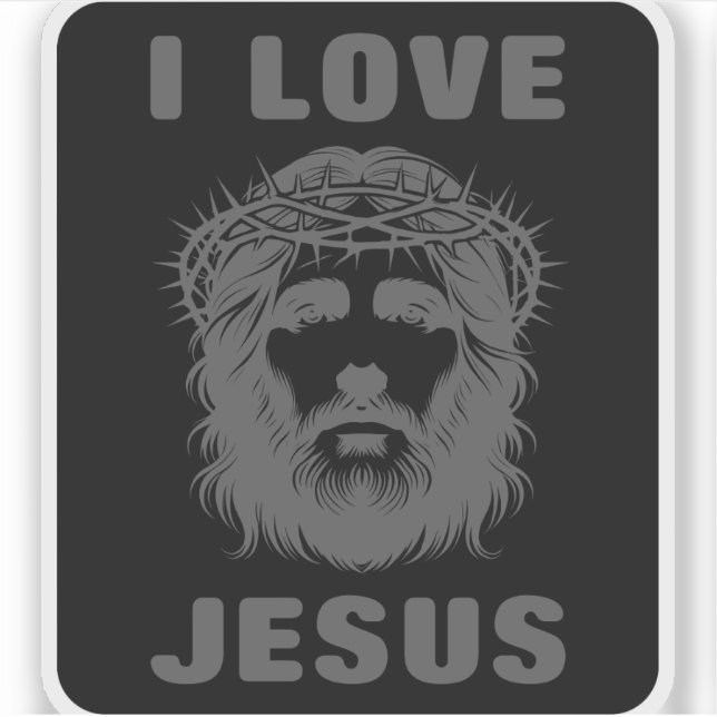 Adesivo I Love Jesus (cinza) (Frente)