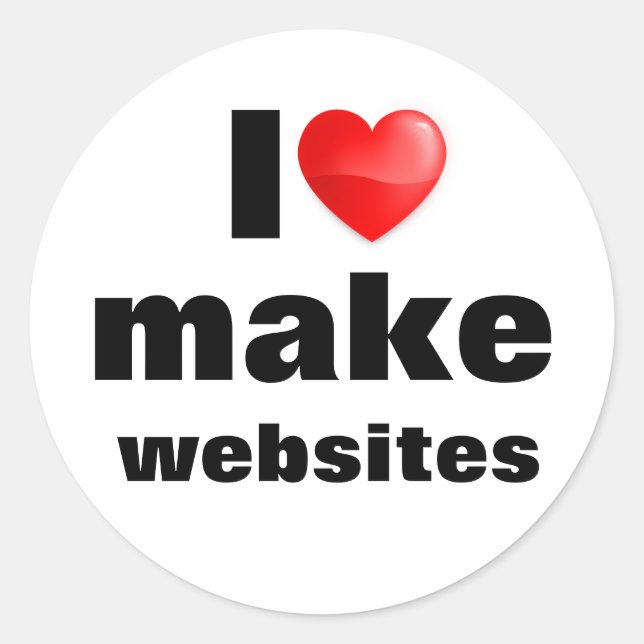 Adesivo I love make websites (Frente)