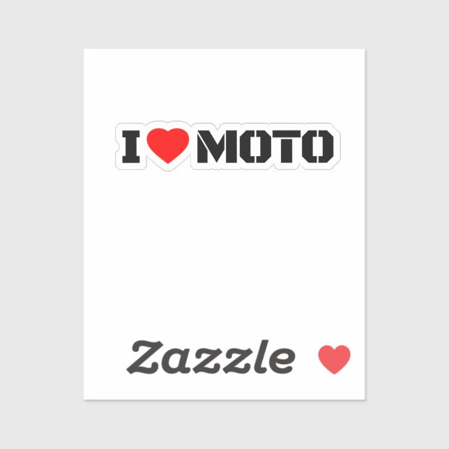 Adesivo I Love Moto Motorcycle Sticker (Folha)