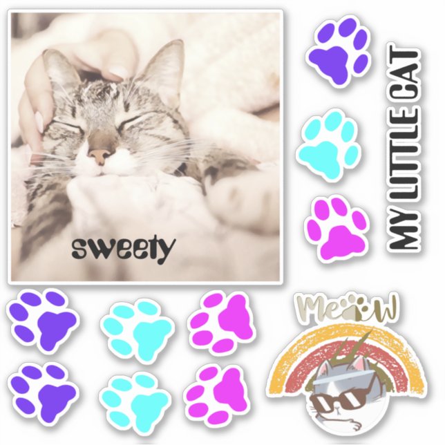 Adesivo I love my sweet little cat photo (Frente)