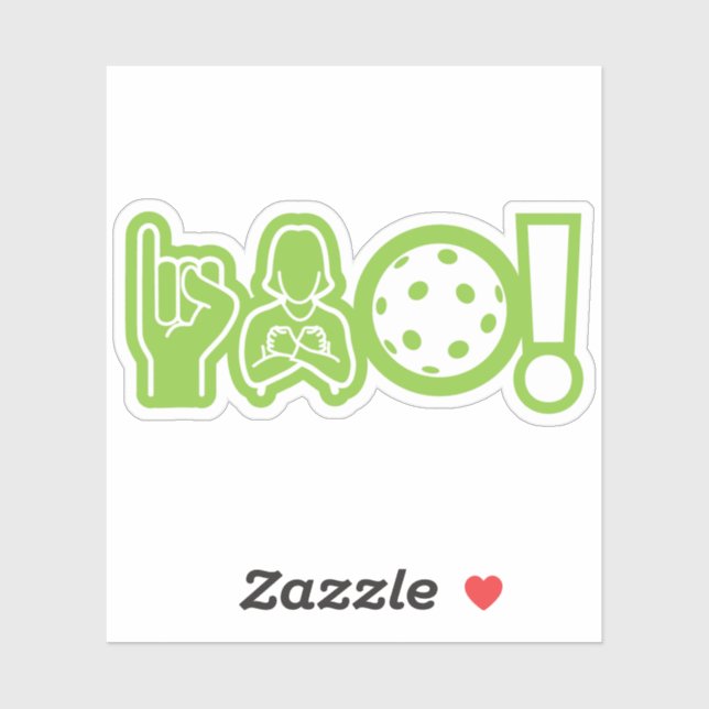 Adesivo I Love Pickleball (surdo) Sticker (Folha)