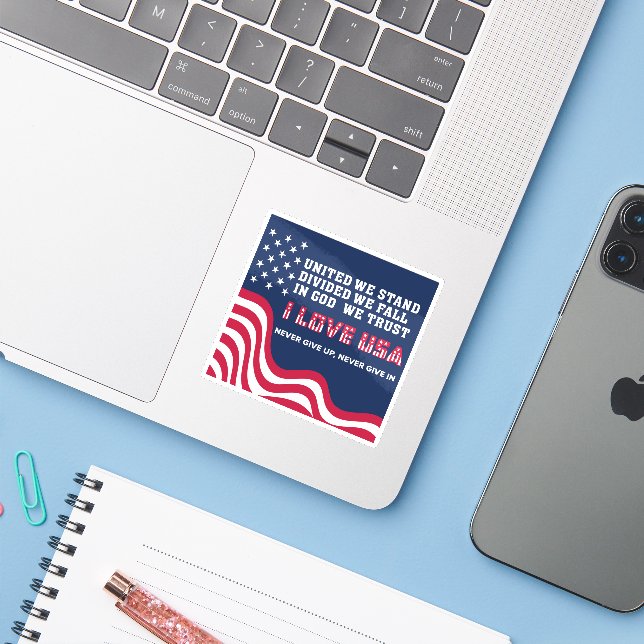 Adesivo I Love USA (Notebook com iPhone)