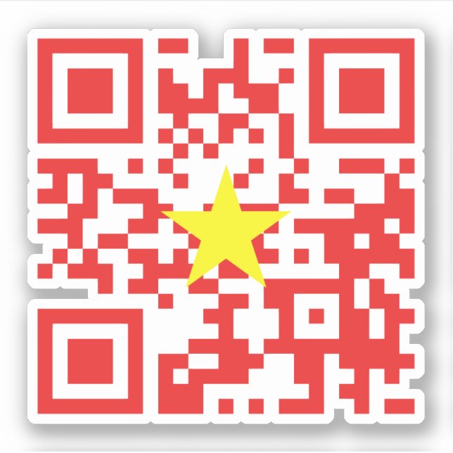 Adesivo I Love Vietnam (Tôi Yêu Viet Nam) Flag QR Code (Frente)