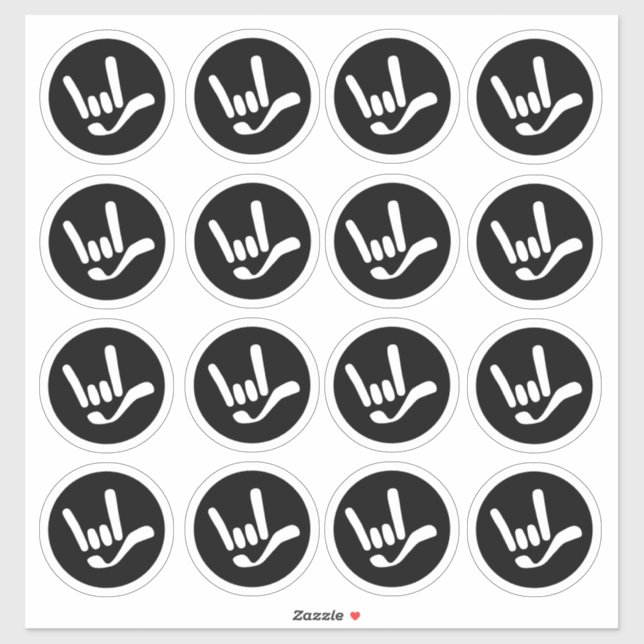 Adesivo "I Love You" ILY in ASL (Folha)