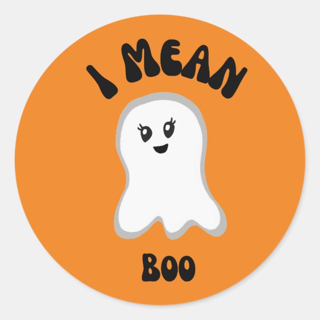 Adesivo "I Mean Boo" de fantasma (Frente)