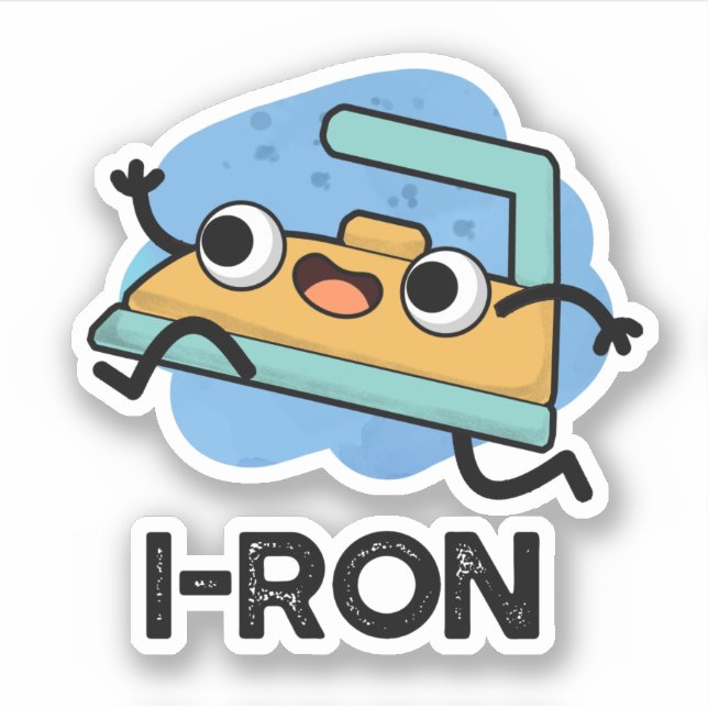 Adesivo I-ron Funny Running Iron Pun (Frente)