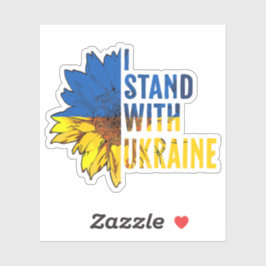 Adesivo I stand with Ukraine. Sunflower a symbol of Peace.