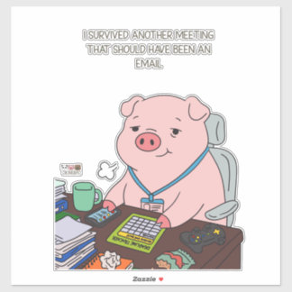 Adesivo I Survived Another Meeting