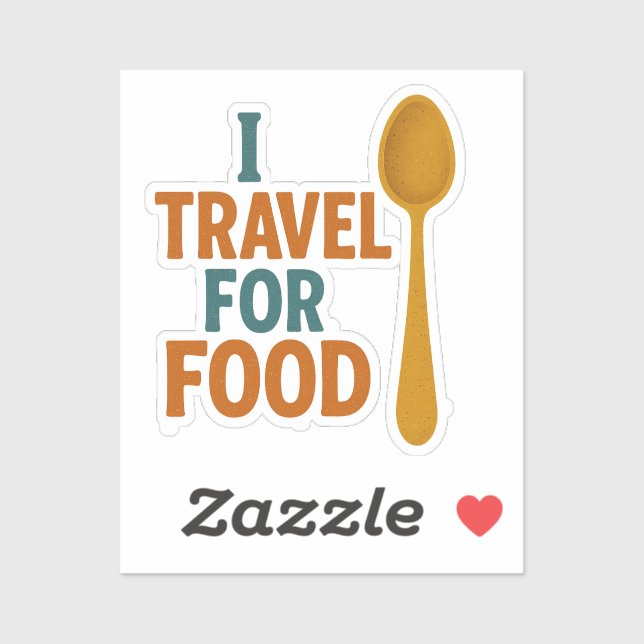 Adesivo I Viagem Para Comida - Vintage Spoon Adventure (Folha)