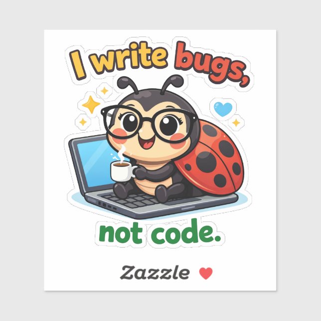 Adesivo I write bugs, not code (Folha)