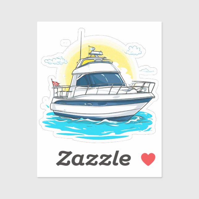 Adesivo Iate De Luxo Velejando Sob O Céu Solarenga (Folha)