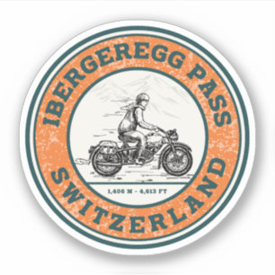 Adesivo Ibergeregg Pass passeio de moto pelos alpes suíços