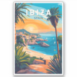 Adesivo Ibiza Espanha Art Vintage<br><div class="desc">Ibiza retro vetor viagem design. Ibiza é uma das ilhas Baleares, um arquipélago de Espanha no Mar Mediterrâneo.</div>