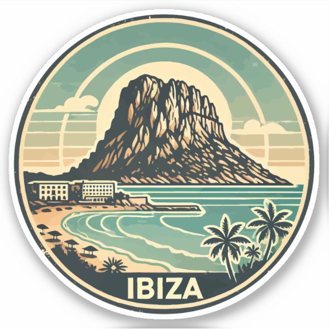 Adesivo Ibiza Espanha Rock Es Vedra Crachá Arte (Frente)