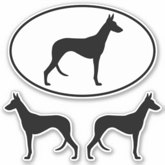 Adesivo Ibizan Hound Silhouettes Vinyl Sticker Set