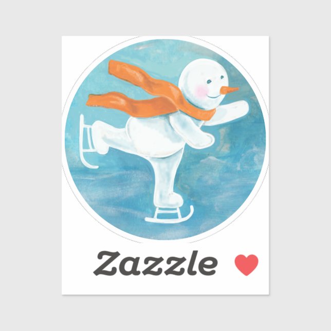 Adesivo Ice Skating Snowman (Folha)