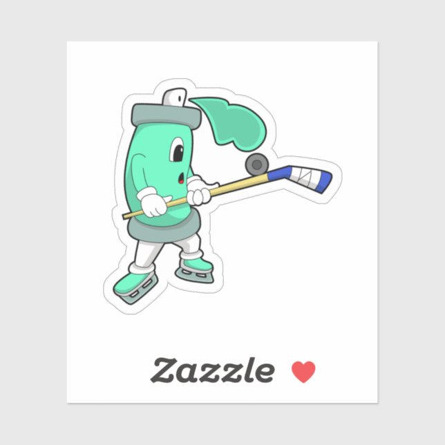 Adesivo Ice spray at Ice hockey with Ice hockey stick (Folha)