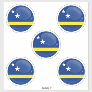 Adesivo ícone de bandeira redonda de Curaçao