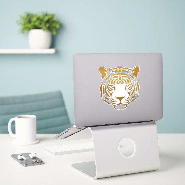 Adesivo Ícone Tigre (Laptop na mesa)