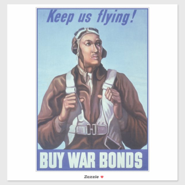 Adesivo Ícones da História Negra: Aviadores da 2ª Guerra M (Folha)