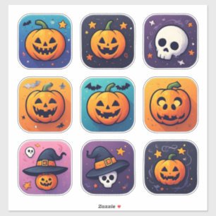 Adesivo Ícones de desenho animado de Halloween fofos 👻
