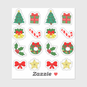 Adesivo Ícones de Natal Decoração de Feriado X-mas Mini Bu