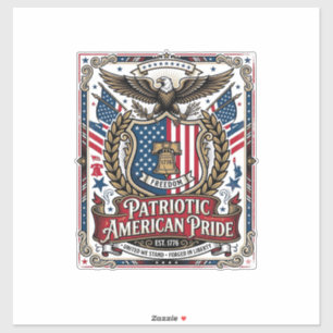 Adesivo Ícones e Símbolos de Liberdade do Escudo Patriótic