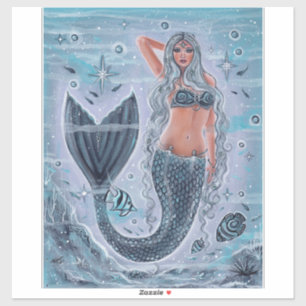 Adesivo Icy water mermaid art por Renee Lavoie Sticker