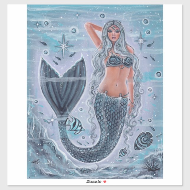 Adesivo Icy water mermaid art por Renee Lavoie Sticker (Folha)