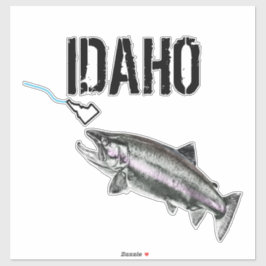 ADESIVO IDAHO STEELHEAD - AQUI PESCA PESCADA - IDAHO BRILH