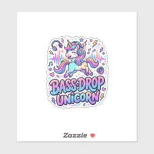 Adesivo Ideia de Presente Unicórnio Drop de Bass Typografi