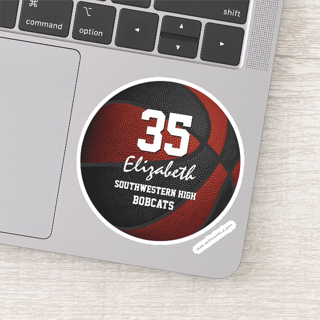 Adesivo Ideias de presentes do time de basquetebol negro d (Detalhe)