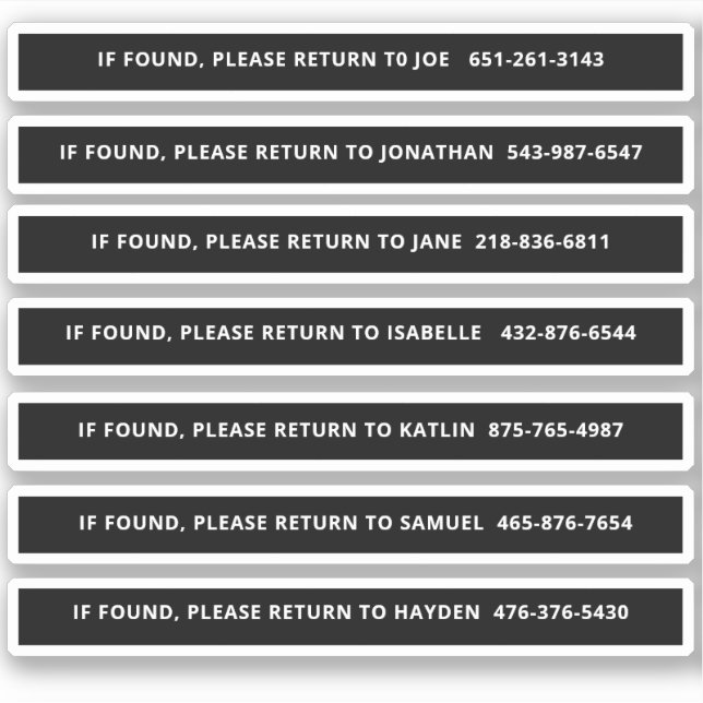 Adesivo Identificação personalizada de seletor de bola de  (Frente)