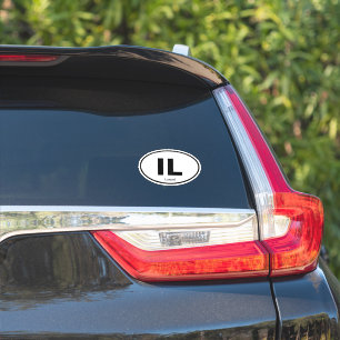 Adesivo IL Illinois american state code oval vinyl sticker