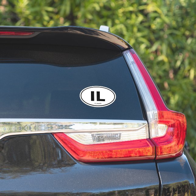 Adesivo IL Illinois american state code oval vinyl sticker (Lado do carro)