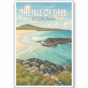 Adesivo Ilha de Tiree Escócia Ilustração Arte Viagem