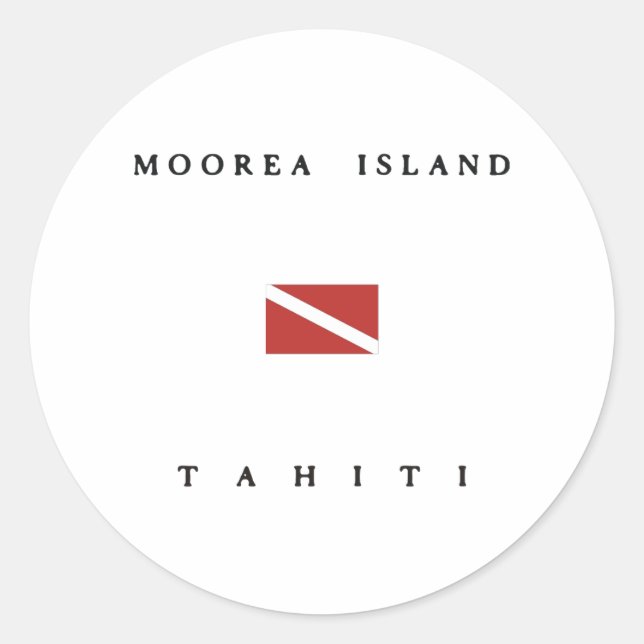Adesivo Ilha Moorea Tahiti Scuba Dive Flag (Frente)